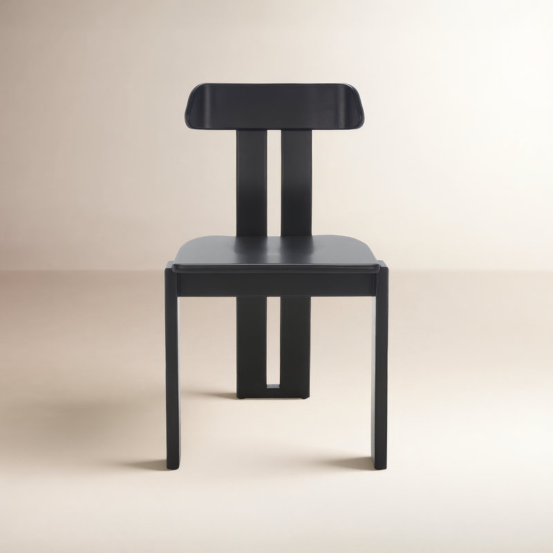 Jahmal 18.3'' H Solid Wood Side Chair, Black