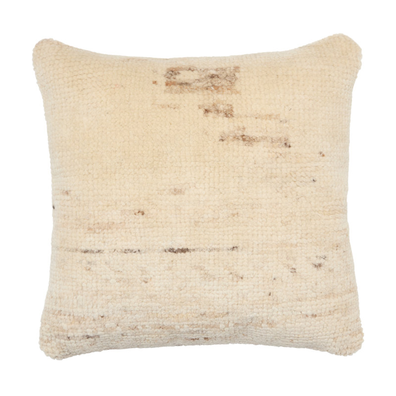 Bacci Handmade Solid Pillow, Cream, Square 26", Polyester