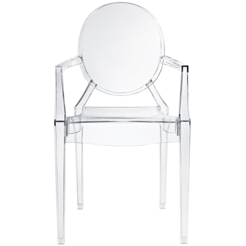 Ethereal Grace 36" Transparent Clear Acrylic Arm Chair