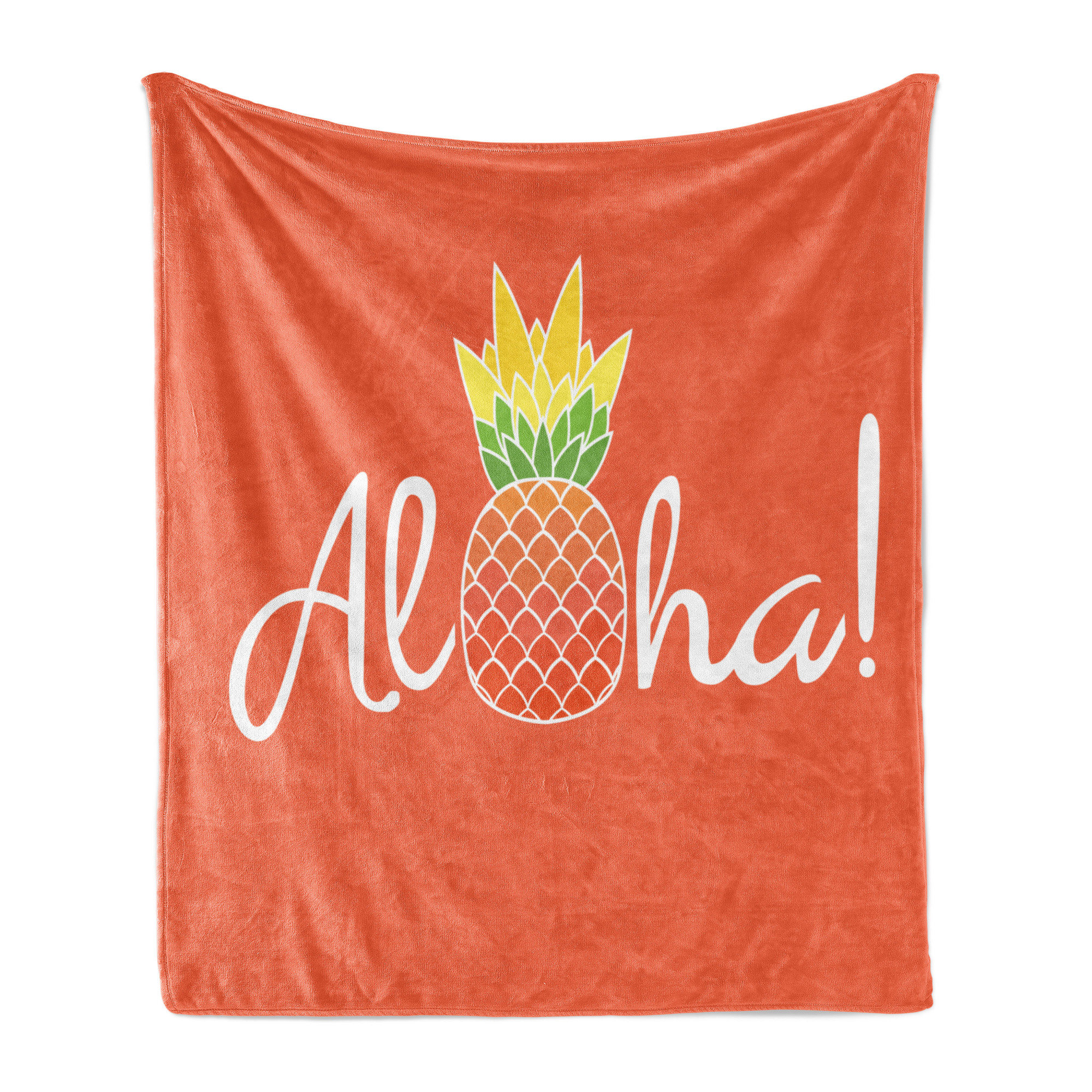 Neon Pineapple Hawaiian Print Blanket