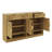 59.1" Farmhouse Sideboard Buffet With 3 Drawers & 4 Doors, Storage Cabinet With Adjustable Shelf & Open Compartments-688283899