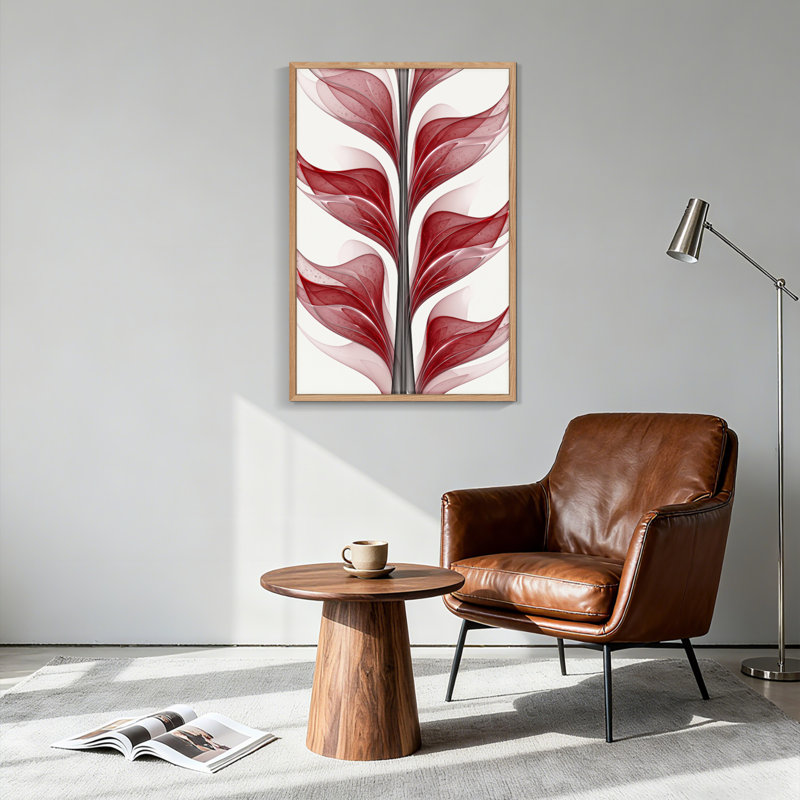 «Red Leaf», reproduction d'art sur toile, ensemble de 1, H 36 po x l 24 po, Natural