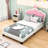 Upholstered Upholstered Princess Bed With Crown Headboard-350776979