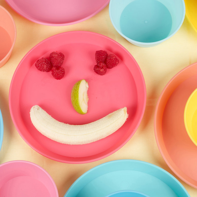 Roseline 6 PCS Colorful Plastic Plates Set