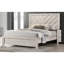 Twin Size Bed With Rustic Finish And Beige Grey Geometric Decoration In Appeal
