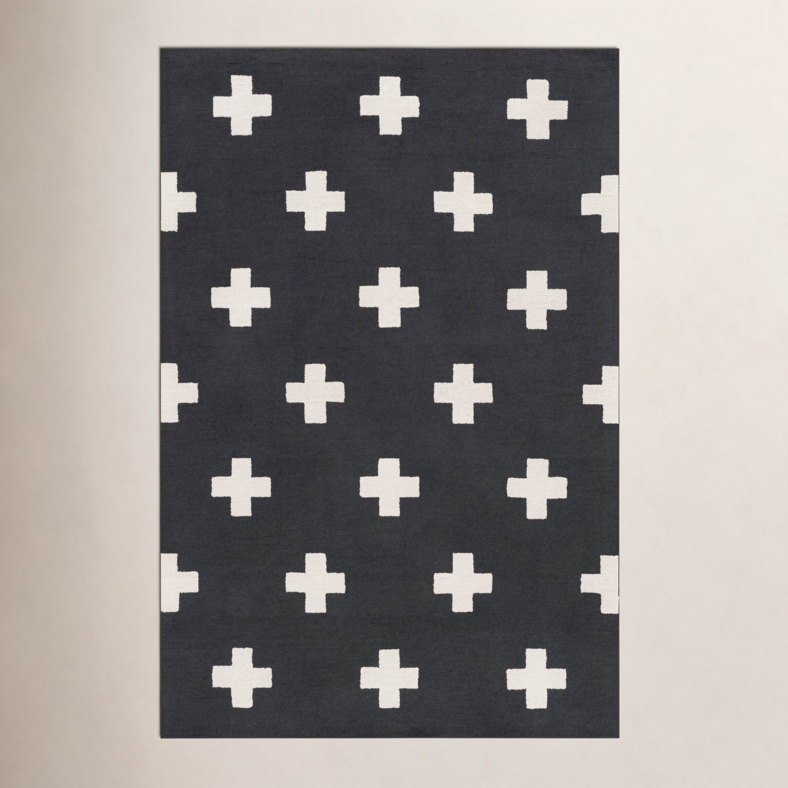 Cavan Hand Tufted Wool Black Rug, Rectangle 3' x 5'