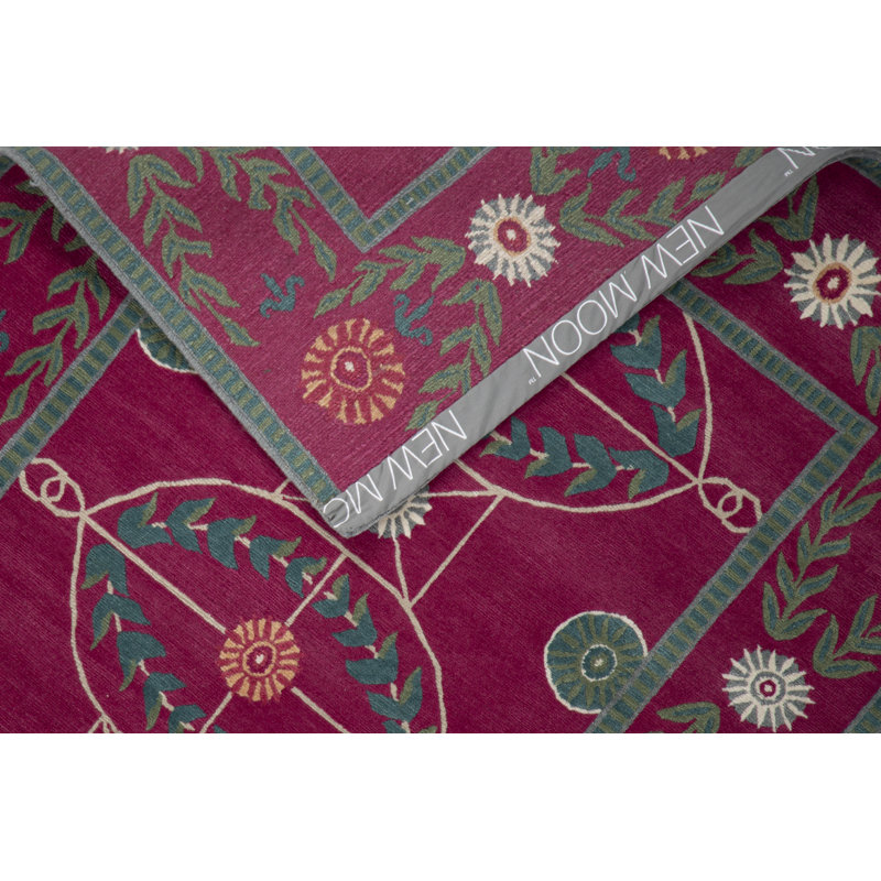 Athena Oriental Area Rug in Blue/Fuchsia/Green, Runner 3' x 8'
