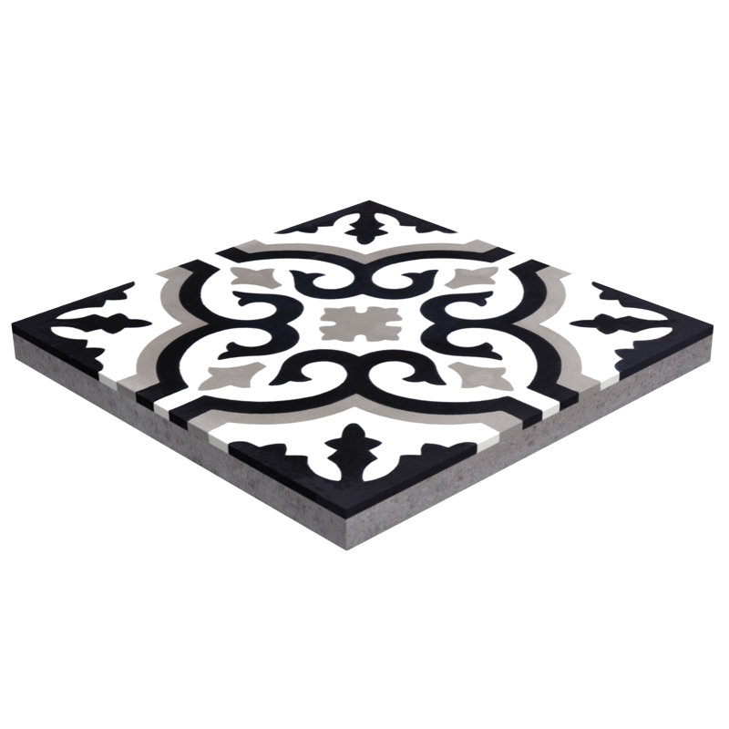 Carreau de ciment à motif de ciment 8 po x 8 po Fiore E Winter, Sencillo