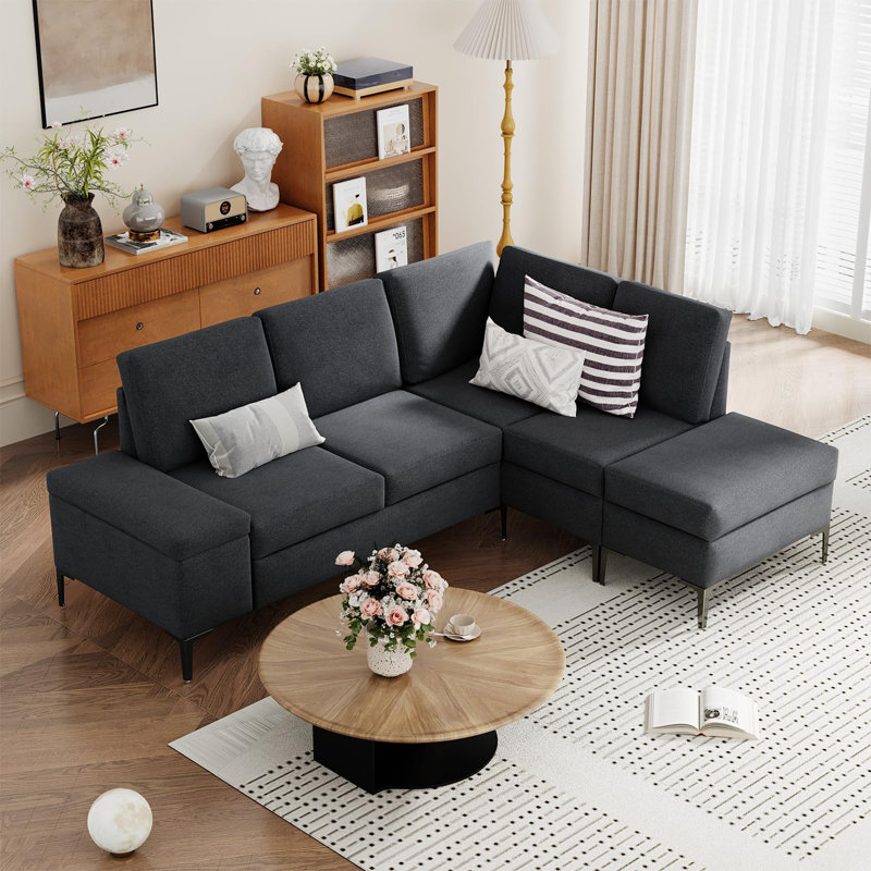 Canapé modulaire rembourré 85,5 po 2 pièces Jayanne