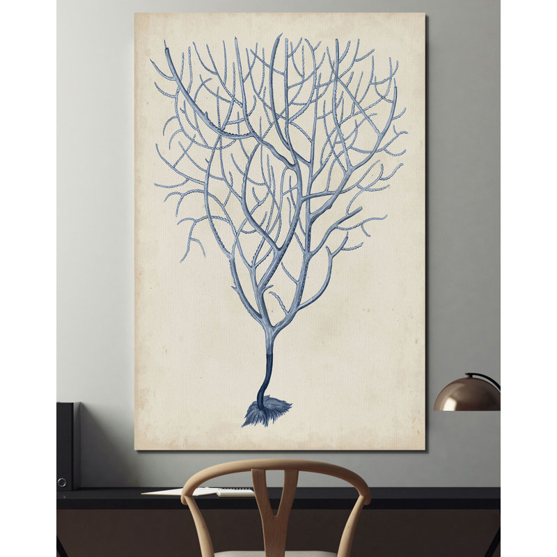 « indigo corail iii », impression, H 18 po x l 12 po x P 1,5 po, Toile tendue