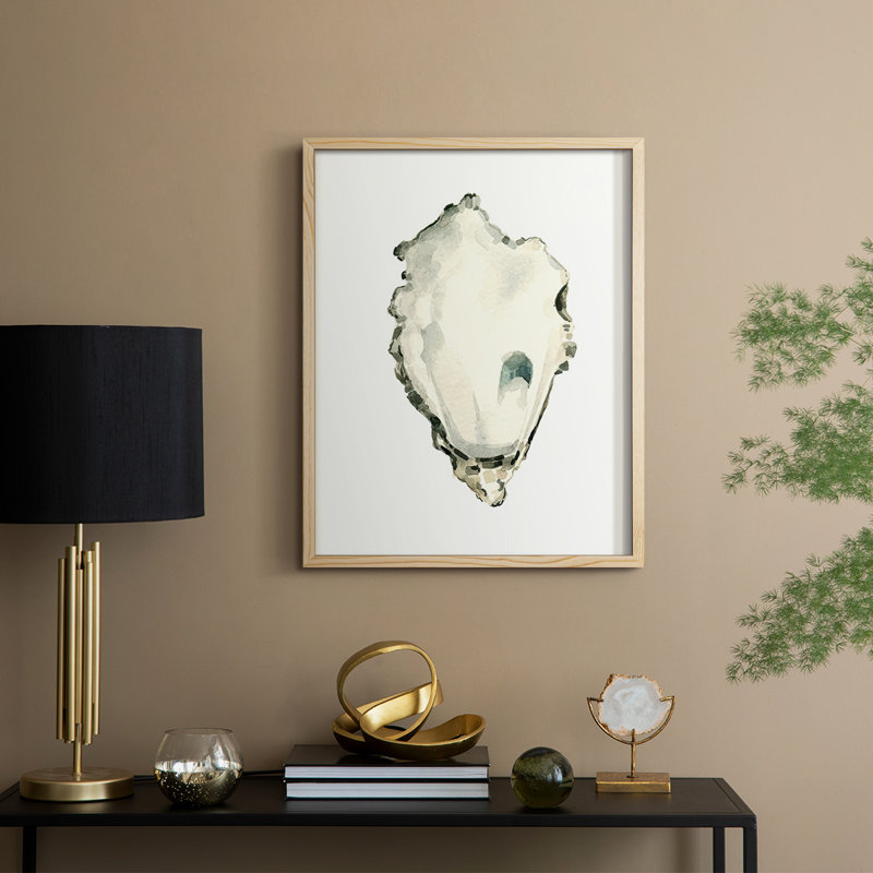 «Neutral Oyster Study IV», reproduction encadrée - bois massif, H 11 po x l 9 po