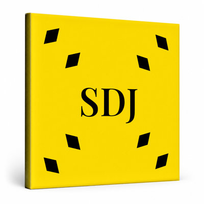 Sendai World Football City Luxury Diamond Monogram — Black Yellow Black — Canvas Wall Art