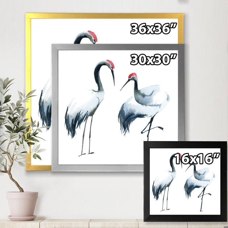 Deux ombrelles noires et blanches - Peinture sur toile encadrée, H 30 po x l 30 po x P 1 po, Cadre blanc