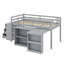 Lit mezzanine multifonctionnel avec tiroir, tablette, bureau de tirage et échelle-1250320598