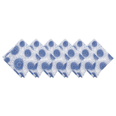 Blue Harvest Sunflower Napkin Set of 6