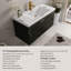 Meuble-lavabo de salle de bain de 107 cm (42 po) avec lavabo et rangement suspendu, comptoir en résine de pierre, tiroirs à fermeture amortie, bois, préassemblé, résistant au jaunissement, lavabo durable, finition