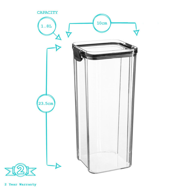 Argon Tableware Food Storage Container - Set of 3 - (3 Sizes), Black