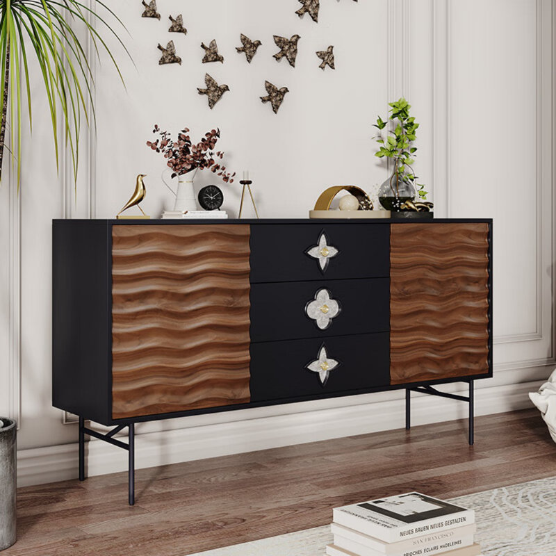 Buffet nordique rétro haut de gamme, H 33,46 po x l 55,12 po x P 15,75 po