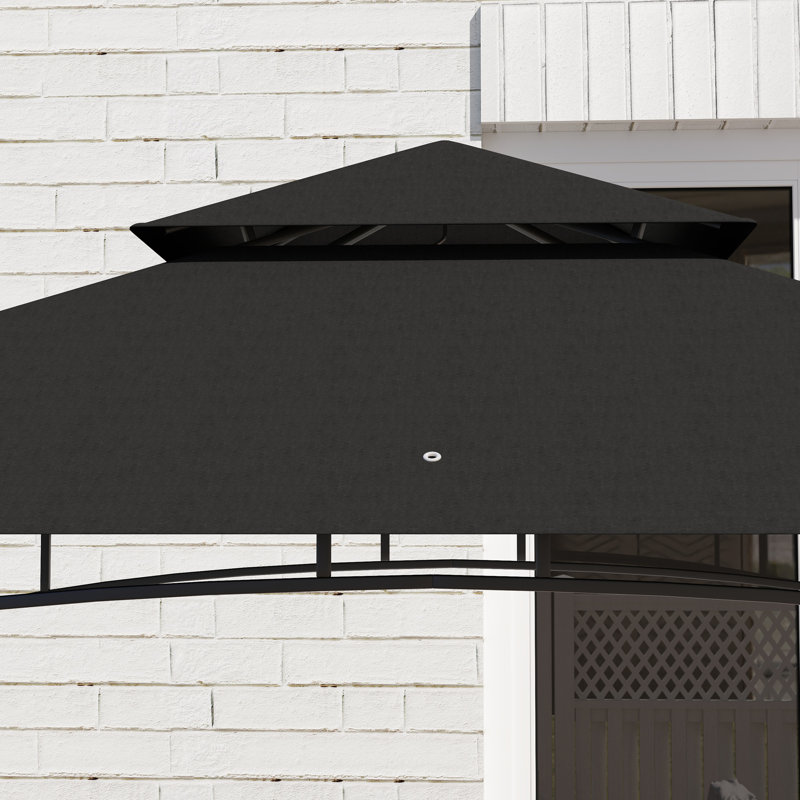 Grill 20 Ft. W x 12.5 Ft. D Galvanised Steel Soft-top Gazebo, Dark Grey