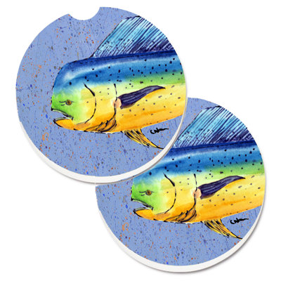 Ceramic Round 2 Piece Car Coaster Set