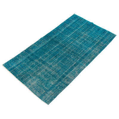 Tapis turquoise à transition de couleur 4 pi 9 po x 8 pi 5 po