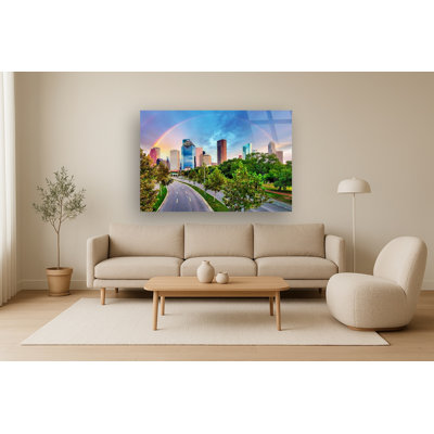 Art mural en verre trempé sans cadre Houston Houston - 60 po x 40 po