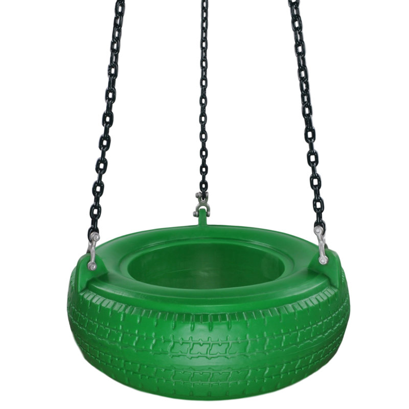 Tire Swing avec chaînes enduites, vert