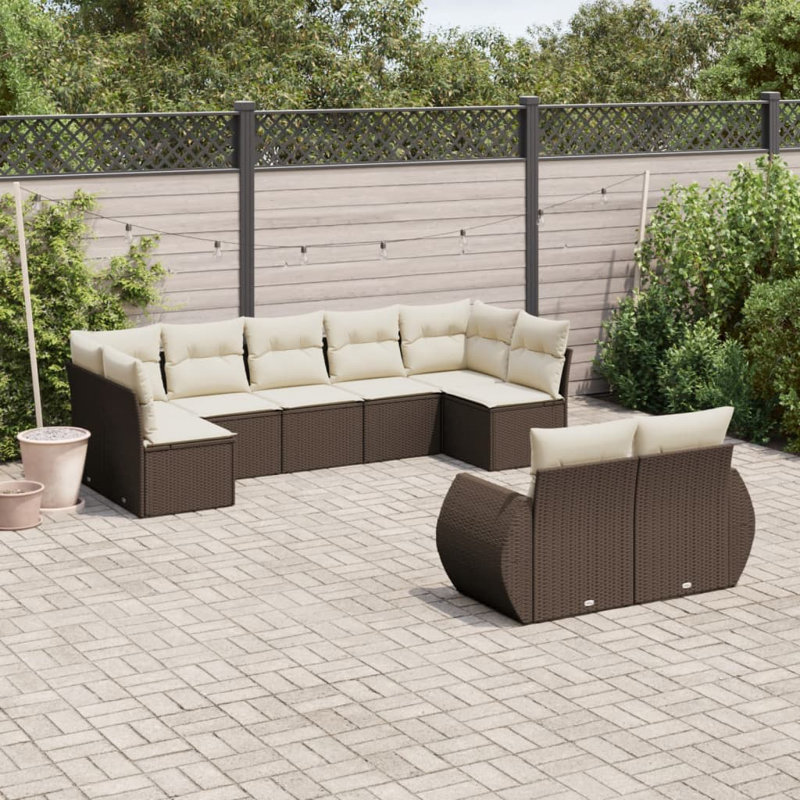 Ensemble de canapé de jardin modulaire en rotin PE 9 pièces Vidaxl