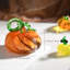 Figurine de citrouille en verre soufflé à la main de 3 po, grand presse-papier en citrouille d'Halloween en cristal brun, décorations d'automne de citrouilles pour la table de la maison
