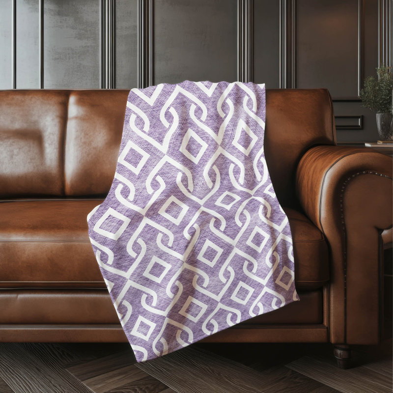 Jeté géométrique Addison Sherpa ASB621, Mauve