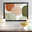 Orange minimaliste avec des formes simples de vert - art minimaliste sur toile, art mural minimaliste orange