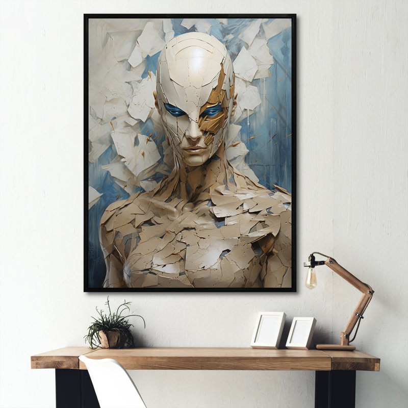 «Darkness Superheros» sur toile, Cadre flottant noir, H 32 po x l 24 po x P 1 po