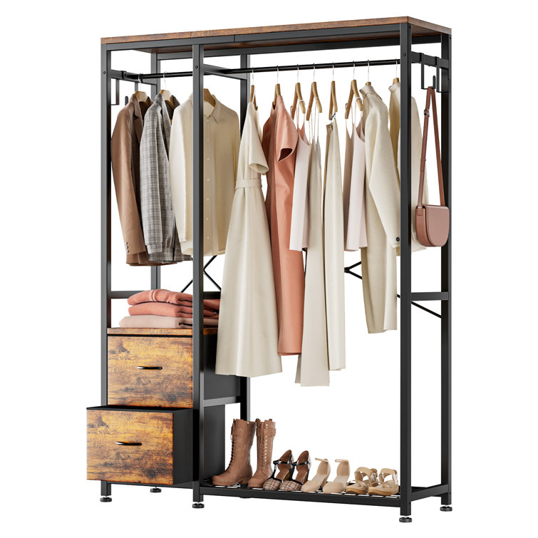 Storage Rack Closet Organizer Metal Garment Rack Portable Clothes Hanger  Home Shelf Stable, Sturdy And Durable