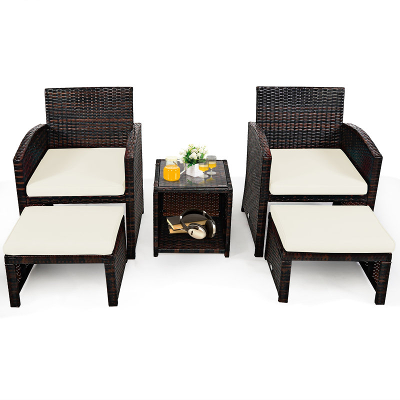 Amy-Michelle 2 - Person Patio Conversation Set with Cushions, White