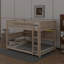 Lit superposé double au-dessus de double avec supports intégrés, lumières réglables et panneau perforé-591097606