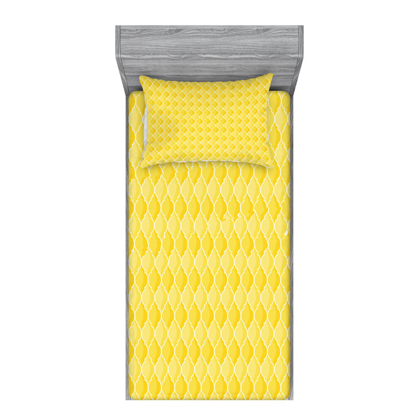 Microfiber Geometric Sheet Set, Twin Sheet Set with 1 Pillowcase