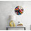 Horloge murale en verre trempé abstrait coloré, décor de vitrail moderne, grande idée de cadeau d'inspiration naturelle