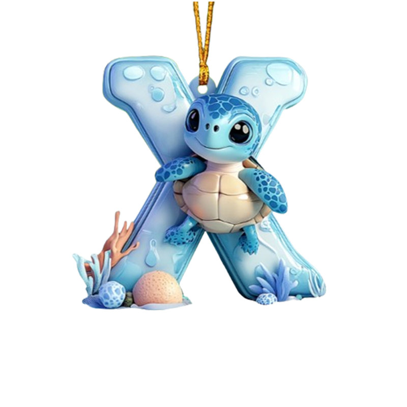 Cute Turtle Letter Shaped Ornament
