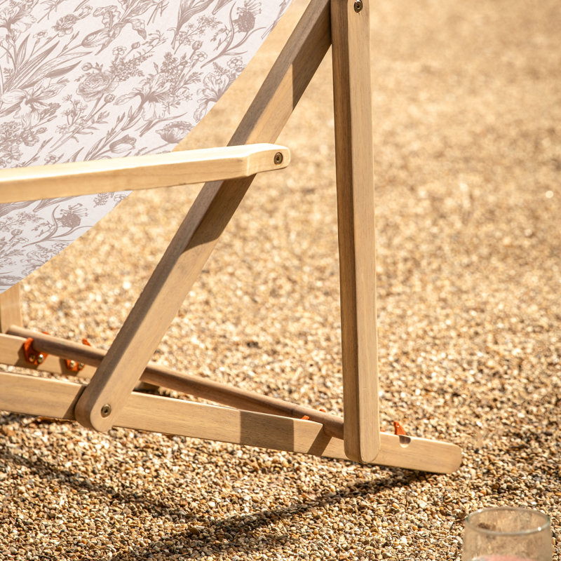 Creta Deck Chair Verde Flora, Cream