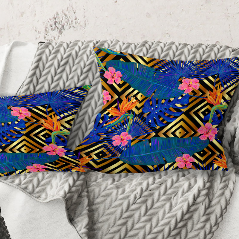Coussin décoratif abstrait imprimé rétro rétro VI - Mid-Century, 16 po x 1 po