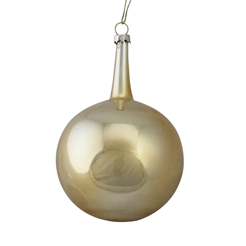 Ornement boule de Noël dorée en verre massif 6,25 po