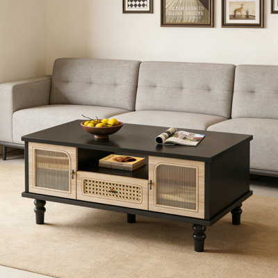 Table basse de style français avec rangement rétro