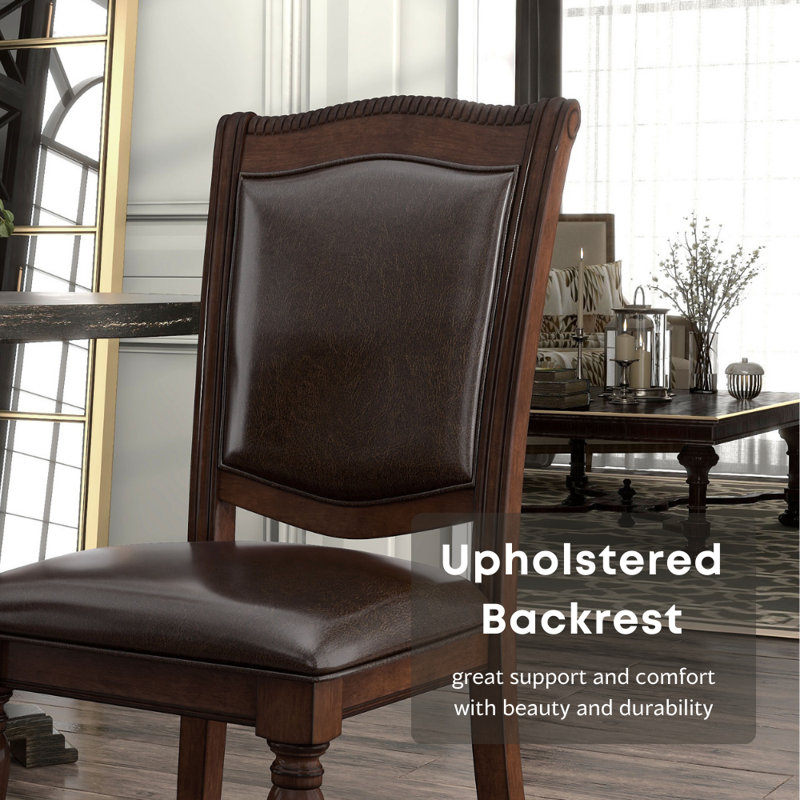 Calie Upholstered Open Back Side Chair in Espresso, Brown Cherry