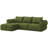 104" Modular Sectional Sofa with Deep Seat, Comfortable Upholstery L Shaped Cloud Couch for Living Room, 3-Seater Compression Boneless Sofa with Movable Ottoman, Removable Cover, No Assembly Required, Algae Green-867320125