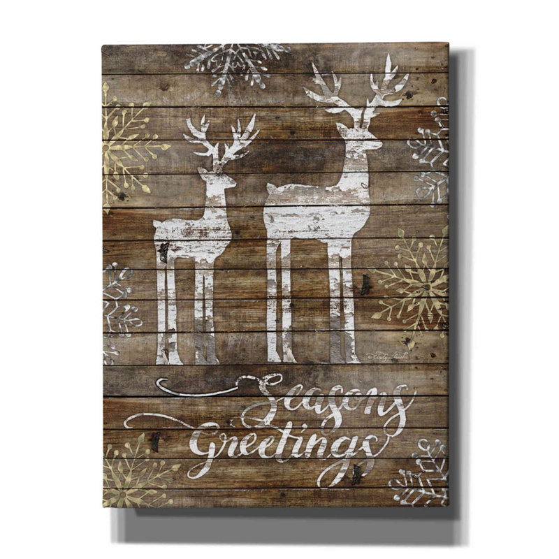 «Birchanger Season's Greetings Deer» par Cindy Jacobs, H 16 po x l 12 po x P 0,75 po
