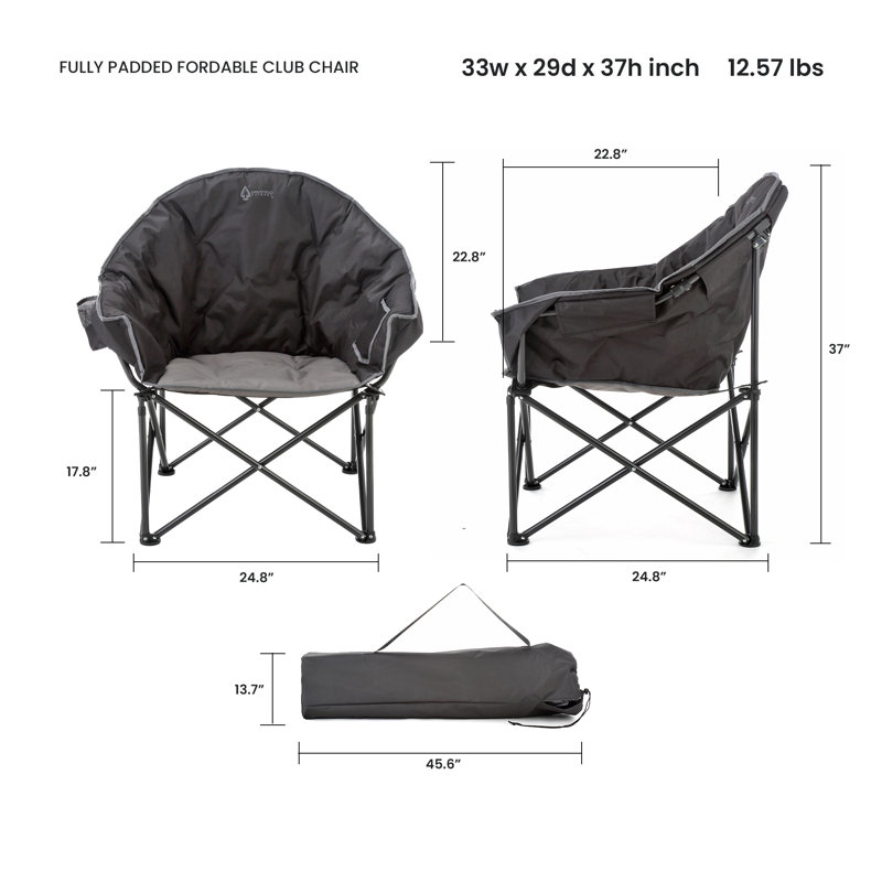 Chaise de camping Cozy Club, Noir / gris