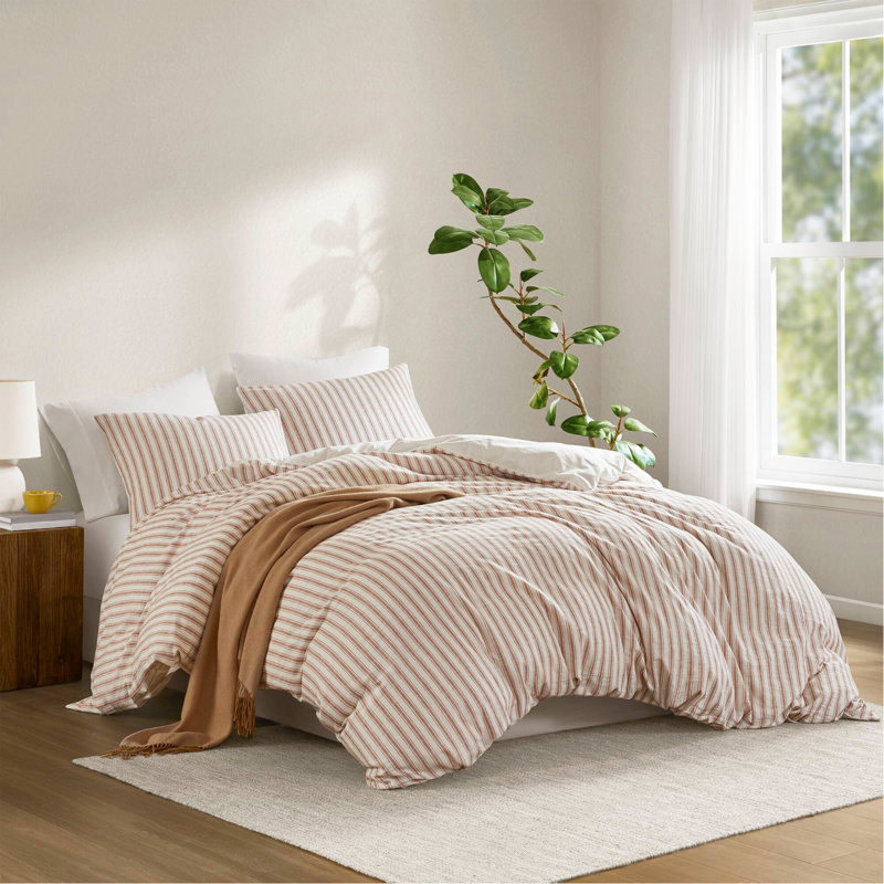 Ensemble de couette pour lit très grand 3 pièces terre cuite