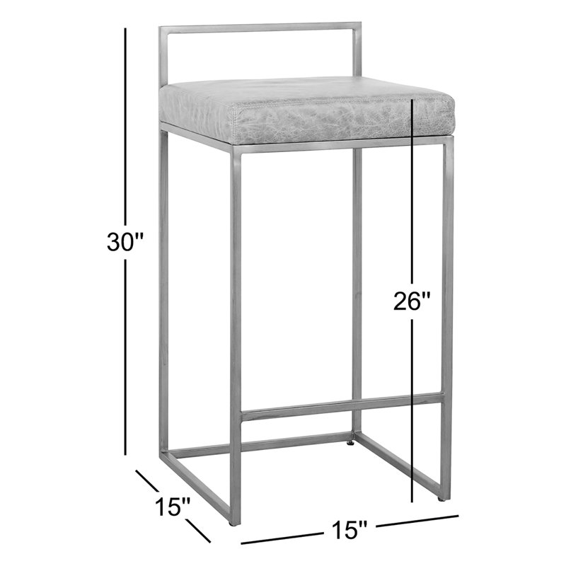 Belfort 26" Counter Stool By Classic Home, Brass, Chestnut Brown