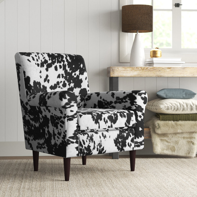 Fauteuil de 28 po de largeur Cleo, Noir / Blanc cassé