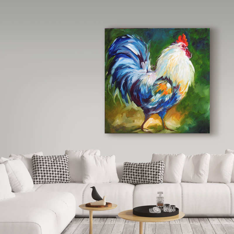Duniya «Rooster Walk», reproduction de peinture acrylique sur toile tendue, H 24 po x l 24 po x P 2 po